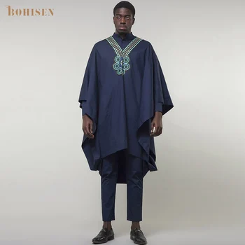 

BOHISEN 3 Pieces African Print Men Clothes Boubou 2019 Long Sleeve Wedding Dashiki African Clothing Formal Dress