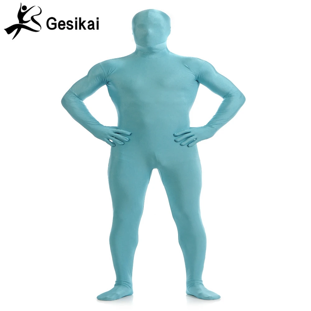 Zentai Second Skin Full Bodysuit Adult Black Light Neon Orange Skinsuit