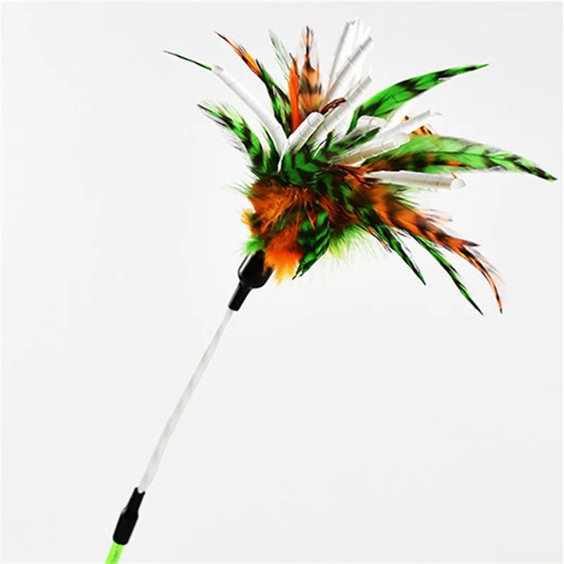Cat toy Paper Stipe Spiral Feather Stick Cat Teaser Cat Sticks Cat toy Paper Stipe Spiral Feather Stick Cat Teaser Cat Sticks