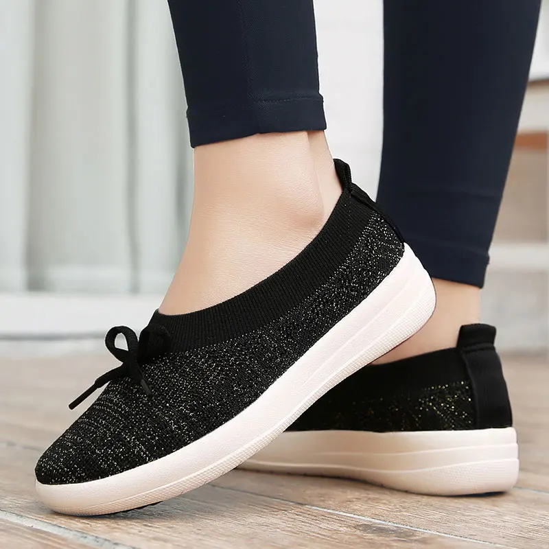 

MWY Women Casual Knitting Vulcanized Shoes Dames Sneakers Zapatilla Mujer Light Breathable Women Trainers Outdoor Gym Shoes Flat