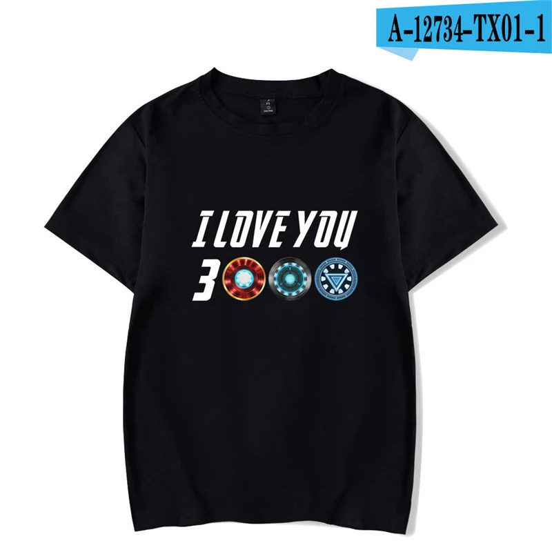 

I Love You 3000 Times T-Shirt Tony Stark Iron Man Causal Tops Summer Movie T Shirt Marvels Men T-Shirt Printed Tshirt 3D Clothes