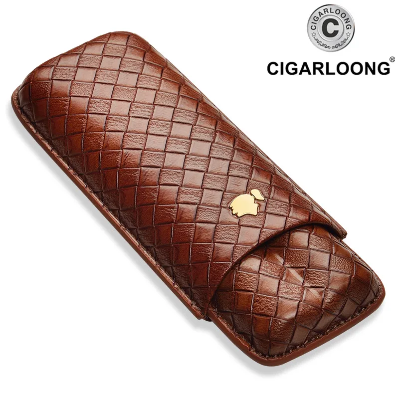 Хаки Сигарный набор CIGARLOONG, увлажняющий набор для сигар, переносная сигарный набор, 2 упаковки, защитный чехол CD-1016 - Цвет: Хаки