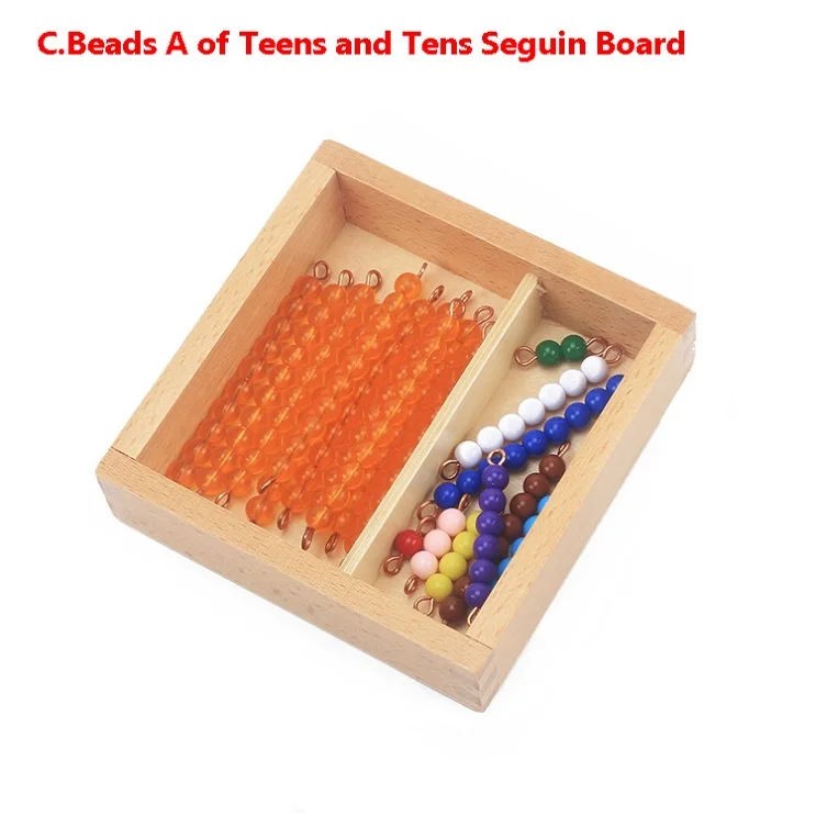 Montessori Teaching Math Toys Teens and Tens Seguin Board with Beads Bars Wood Toys Early Childhood Education Preschool Training 7