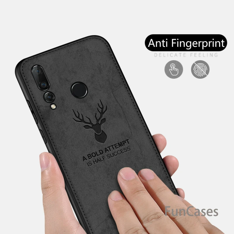Тканевый чехол с тиснением оленя для huawei P Smart 2019 на P20 Mate20 Lite/Pro P10 P8 Y9 Nova3i тканевый