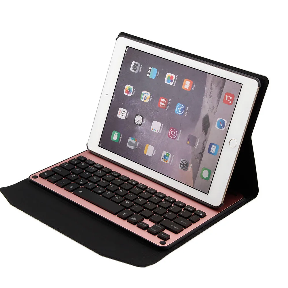 Ultra Thin Folio Cover with Removable Bluetooth Keyboard With 7Color