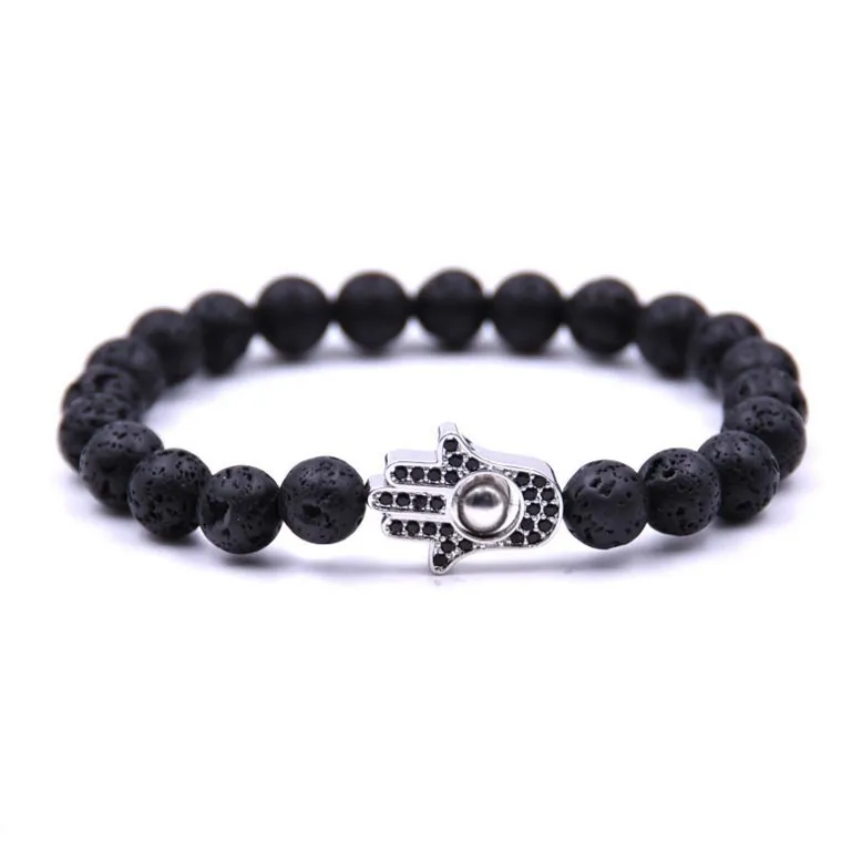 Palm Eye Bracelet texture transfer volcano stone bead bracelet natural beads Unisex Fashion | Украшения и аксессуары