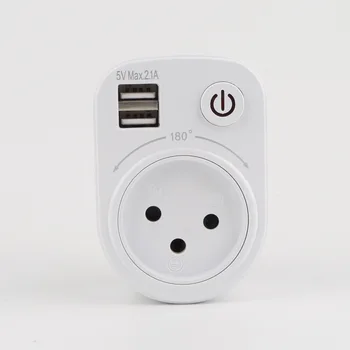 

Israel standard socket intelligent USB switching wall power supply socket 2.1A dual USB charging travel socket