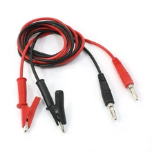 High Quality 1M Long Alligator Clip to Banana Plug Test Cable Pair for Multimeter