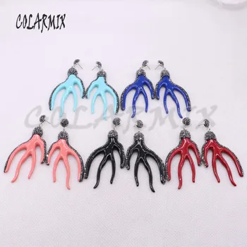 

5pairs imitation coral earrings,mix colors Earrings,wholesale jewelry 4393