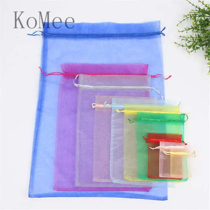 

10Pcs/Lot 15x20 20x30 30x40cm Big Organza Bags Wedding Favor Drawstring Christmas Gift Bag Boutique Gifts Packaging Bags Pouches