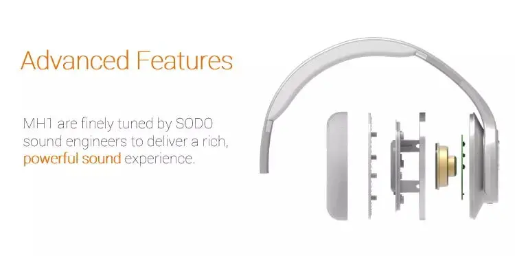 Оригинальные SODO MH1 NFC беспроводные bluetooth-наушники с поворотным мини-динамиком, беспроводная гарнитура с микрофоном для телефонов