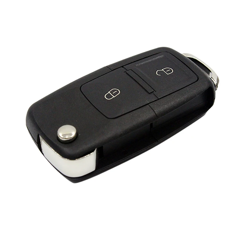 HAUSNN 2 Buttons Remote Flip Folding Car Key Shell for VW Volkswagen MK4 Bora Golf 4 5 6 Passat Polo Bora Touran Key Case yiqixin 2 buttons key case for vw polo bora golf leon mii altea jetta sharan seat car cover for skoda fabia octavia remote shell