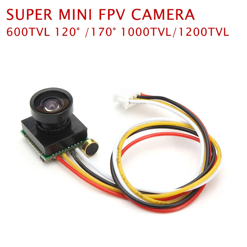 

Super Mini Camera 600TVL/1000TVL/ 1200TVL FOV120/150/170 Degree Wide Angle PAL/NTSC 1/4 CMOS 2.8mm Lens 3.3-5V FPV Camera