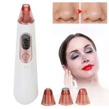 Очиститель пор машинка для пилинга кожи 4 Всасывающие зонды светодиодный экран вибратор Удаление угрей вакуумный отсос угрей удаление
