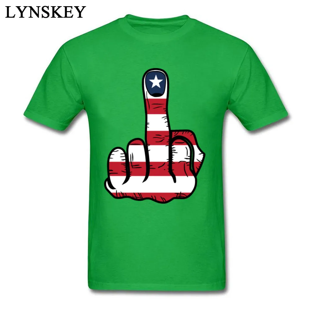 Adult Tops Tees Prevalent Classic T Shirt Pure Cotton Crewneck Short Sleeve Printed Middle Finger USA Flag Clothing Shirt Middle Finger USA Flag green