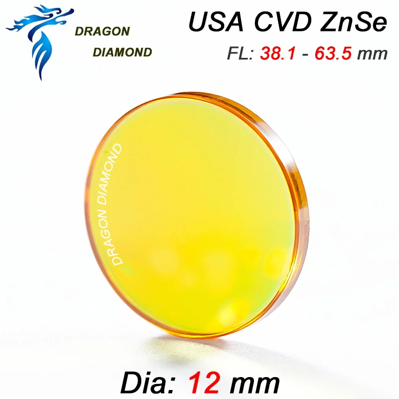 USA ZnSe CO2 Laser Lens 12mm diameter 38.1 50.8 63.5mm Focus Length For