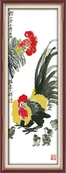 

Hot Cock Rooster Cotton Animal cross stitch kits 14ct white 11ct printed embroidery DIY handmade needle work wall home decor