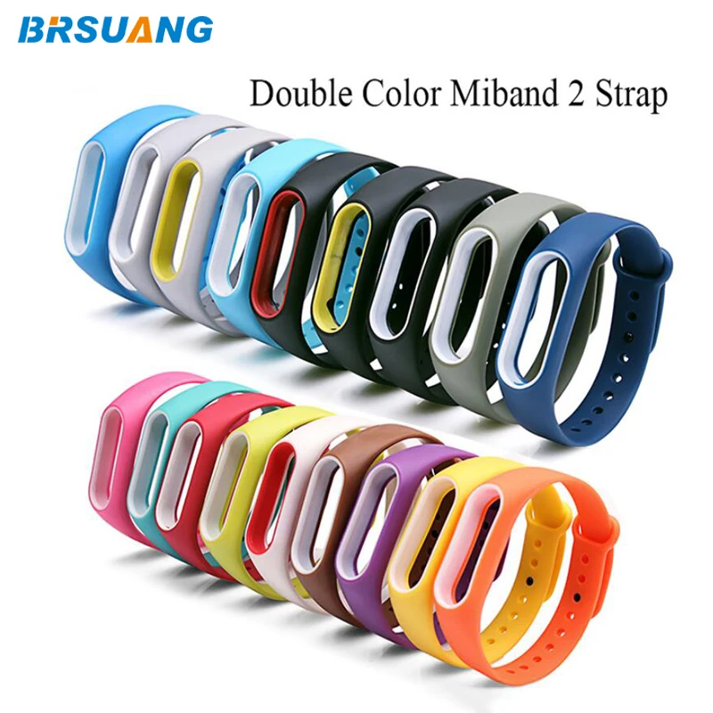 

BRSUANG Soft Silicone Strap Mi Band 2 Bracelet Wristbands Wrist Strap Colorful Sport Wristband For Xiaomi Mi 2 Smart Bracelet