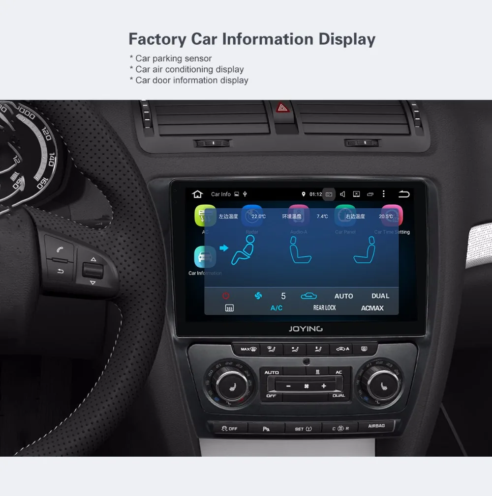 Flash Deal JOYING 10.1" 4GB 2 din car radio Android 8.0 built in GPS Maps for Skoda Octavia 2014 support RCA Video output parking sensor 22