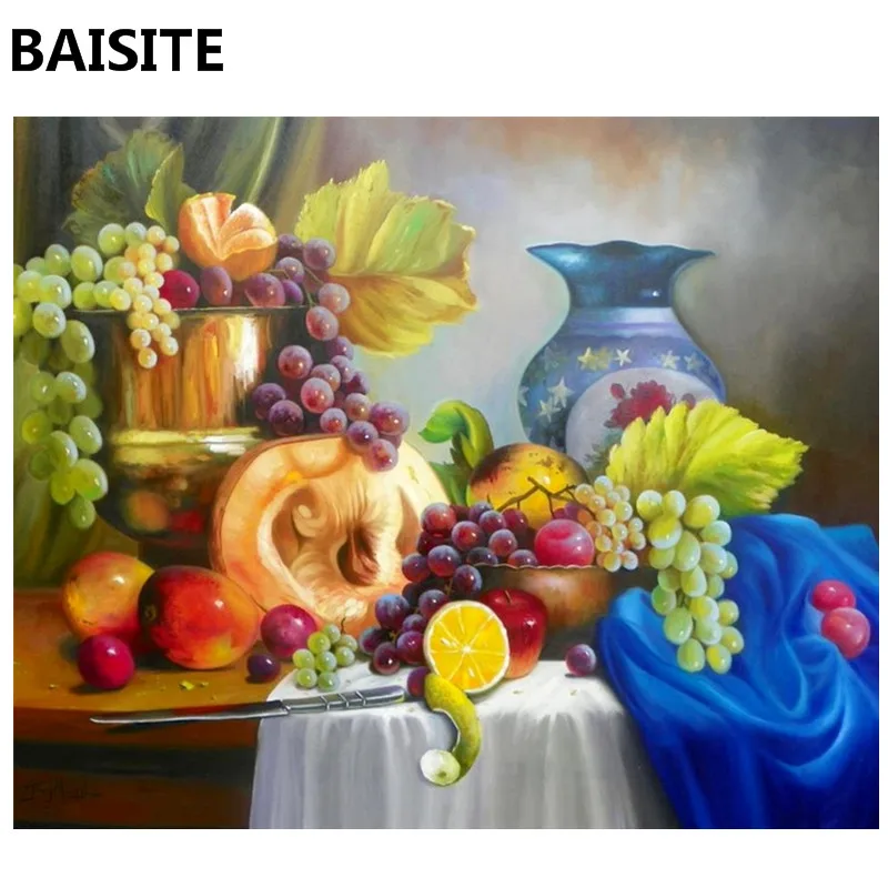 

BAISITE Frameless DIY Oil Painting Pictures By Numbers On Canvas Wall Pictures Wall Art For Living Room Home Decoration 944