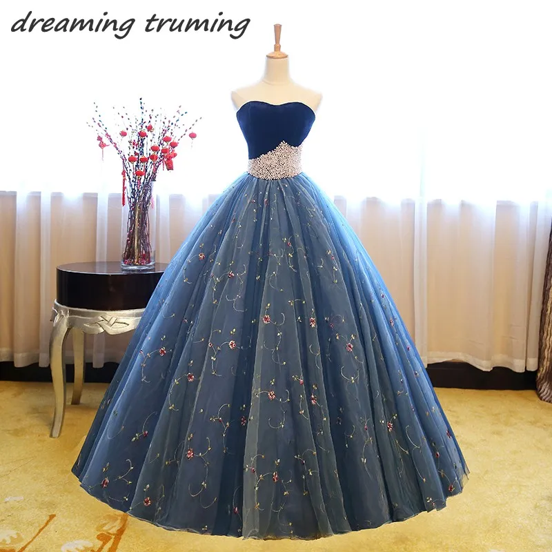 

vestidos de 15 anos Quinceanera Dresses 2018 Pearls Tulle Long Ball Gowns Elegant Birthday Party Chic Sweet 16 Dresses