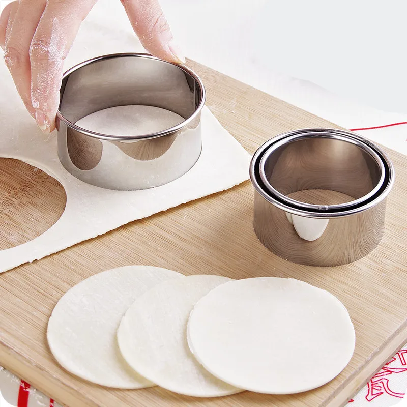 

3pcs! Stainless steel DIY Dumpling Maker Mold round flower dumpling leather Fondant cutter mold Vegetable fruit Pastry Tools