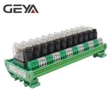 GEYA NGG2R Modular PLC Din Rail Type 12 Channel Relay Module with Fuse Protection AC DC 12V 24V GEYA NGG2R Modular PLC Din Rail Type 12 Channel Relay Module with Fuse Protection AC DC 12V 24V