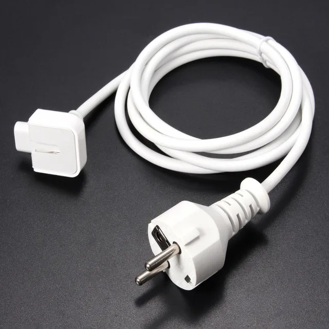 EU PLUG Power Extension Cable Cord for Apple MacBook Pro Air AC Wall