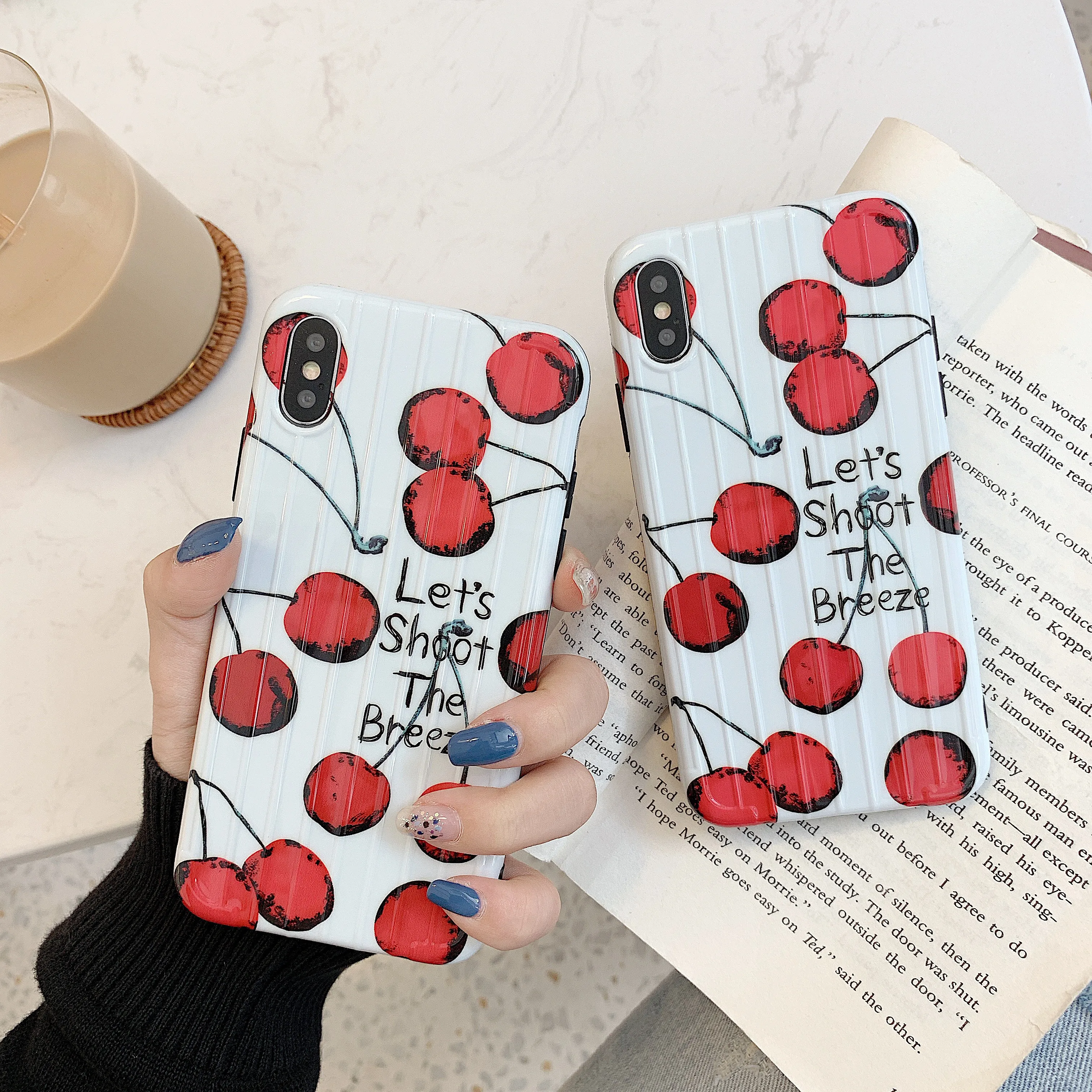 

Cute cherry For iphone 6s apple soft case iphone xr cute case 8 XS MAX luxury Cover For iPhone X 6 7 plus case shock proof