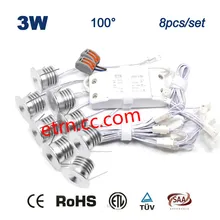 8 комплектов 3 Вт маленькие прожекторы led1W3W потолочная лампа для крупного рогатого скота глаз лампа счетчик винный шкаф витрина шкаф ювелирные изделия прожекторы