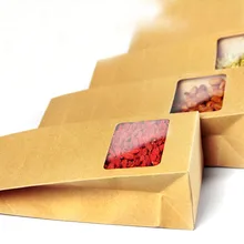 10*23,5*3 см 100 шт коричневый стоячий крафт бумажный пакет коробки перерабатываемые свадебные подарки украшения Еда складываемая коробка для бумаг