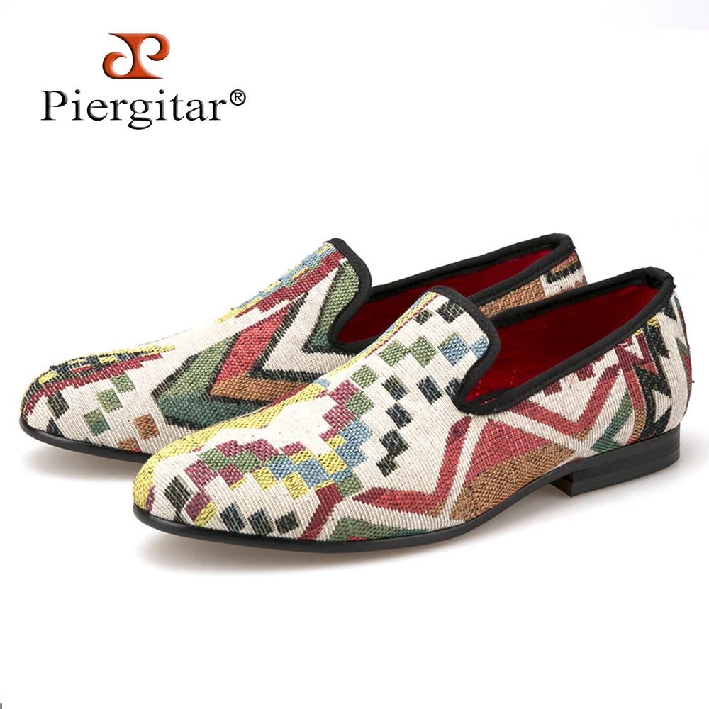 New Low poly pattern men loafers Handmade mixed colors men knitting