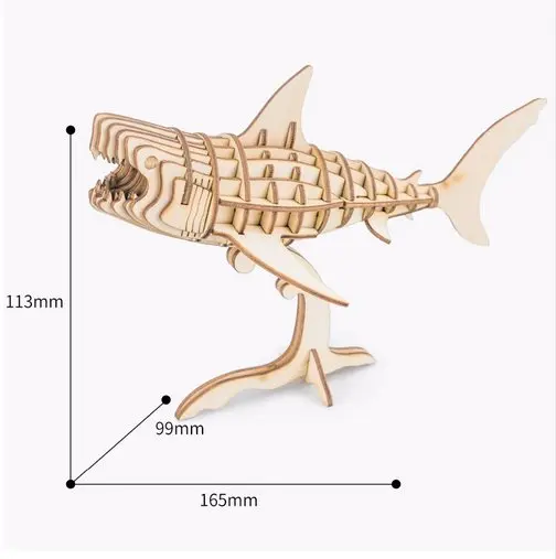 Robotime DIY Мини Акула деревянный пазл ручной работы животное миниатюрный TG274
