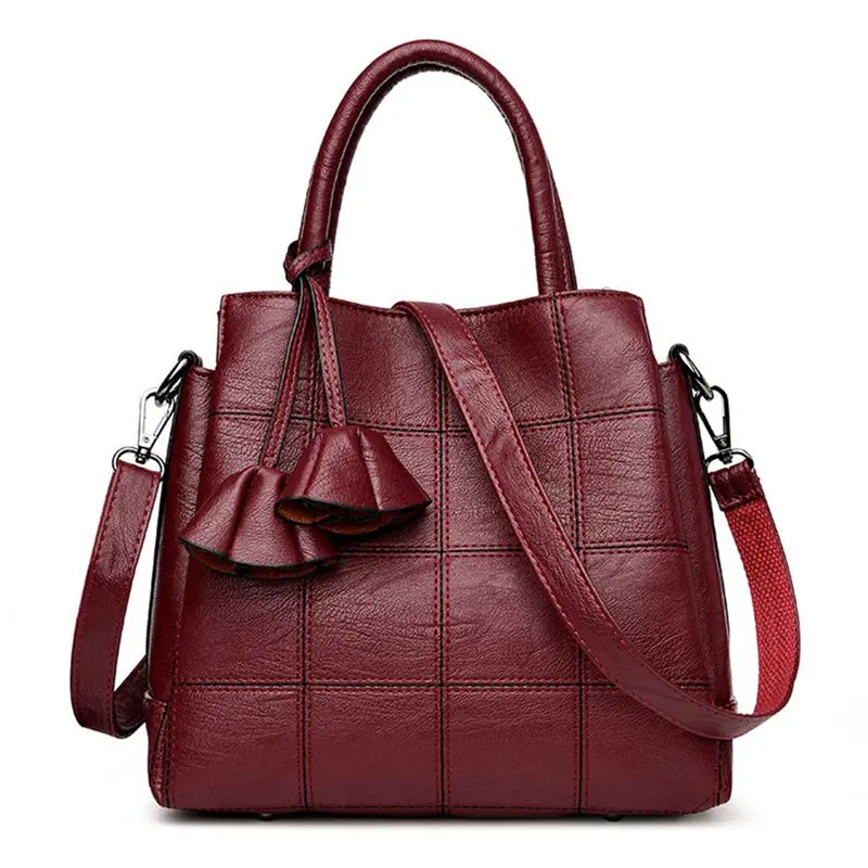 

Handbags Women Bags Designer PU Leather handbags Women Shoulder Bag Female crossbody messenger bag sac a main(Red wine)