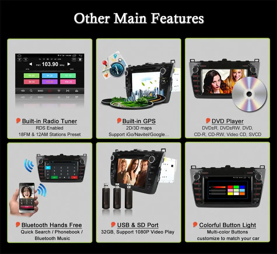 Perfect Ownice C500 Android 6.0 Octa 8 Core 1024*600 Car DVD GPS Navigation for New Mazda 6 2009 - 2011 2GB RAM 32GB ROM 4G SIM LTE 13