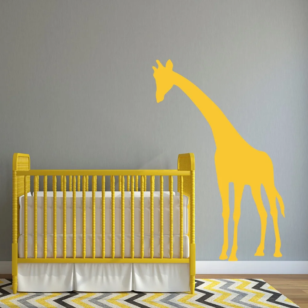 Grande Girafe Silhouette Autocollant Mural Pour Bebe Chambre Doux Decoratif Vinyle Stickers Muraux Mural Animal Seies Mignon Affiche W 325 Aliexpress