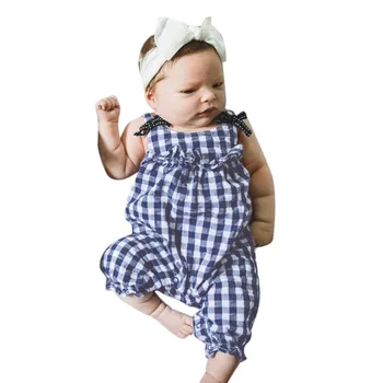 

SZYADEOU Newborn Infant Toddler Baby jumpsuit Summer Romper baby Girls Boys Plaid Bowtie meisje clothes Outfits Sets боди L4