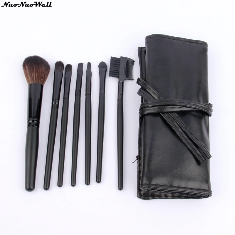 

7pcs Makeup Brushes Set Powder Foundation Eyeshadow Makeup Tool Kit Brushes Cosmetics Soft Synthetic Hair With PU Leather Case