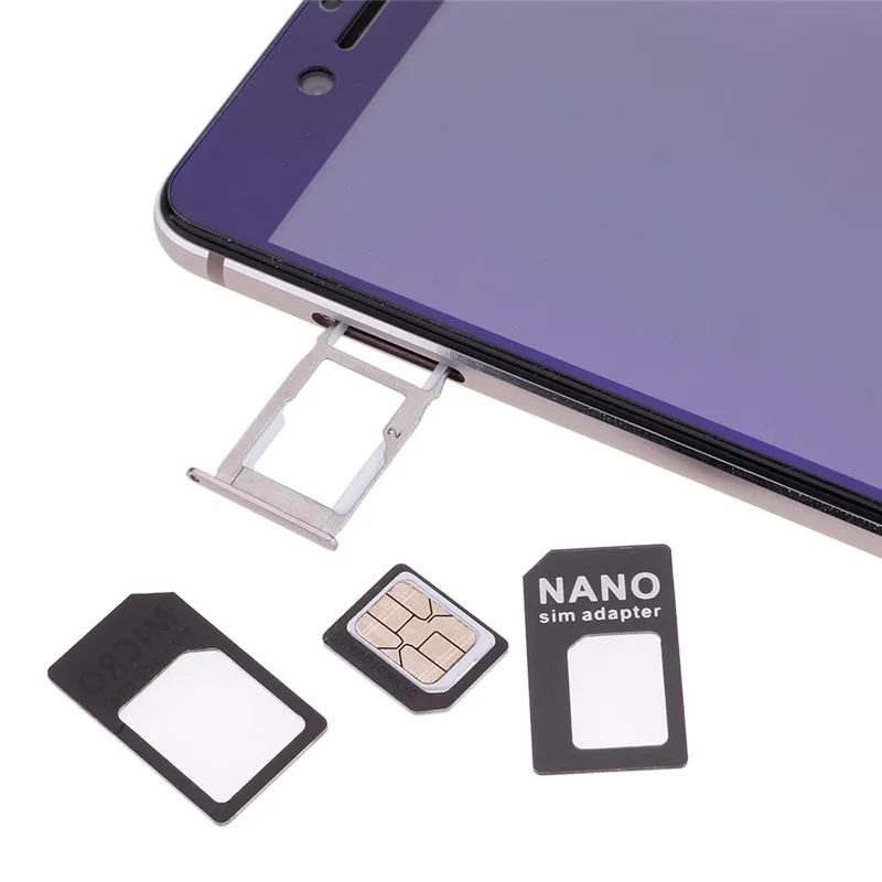 4 в 1 Nano Micro SIM карты адаптера конвертер комплект со шпилькой для iPhone6 6s плюс samsung S7 ультра-тонкие карты адаптера 2 шт./лот