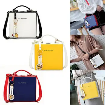 

new Small Bag female version of high quality PU fashion beautiful printed letters pendant shoulder diagonal diagonal bag