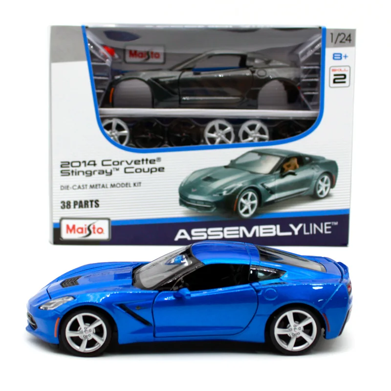 Maisto 1:24 Chvrolet Corvettes скат темно-серый Сборка DIY литая под давлением модель автомобиля игрушка Новинка в коробке 39282