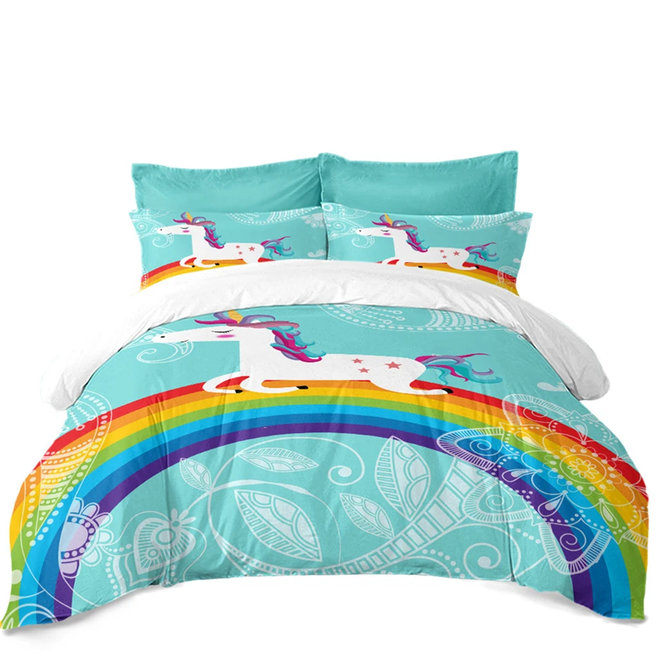 Colorful Rainbow Unicorn Bedding Set 16 Colorful Rainbow Unicorn Bedding Set -Unicorn Fashion HTB1R9XSXvfsK1RjSszgq6yXzpXaK