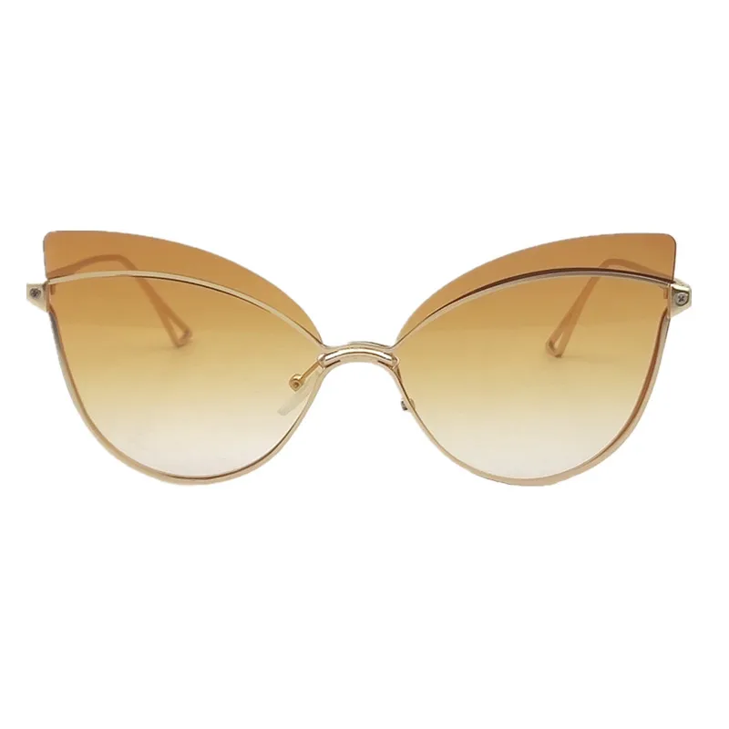 Сексуальные солнцезащитные очки кошачий глаз, дизайнерские брендовые роскошные классические ретро очки с покрытием, уличные солнцезащитные очки UV400 - Цвет линз: C3 Brown clear