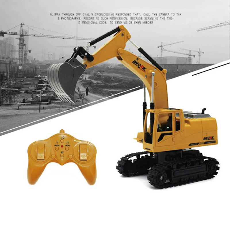 RC Truck Excavator Crawler 8CH 2.4G Remote Control Digger Demo Construction Engineering Vehicle Model Electronic Kids Hobby Toys