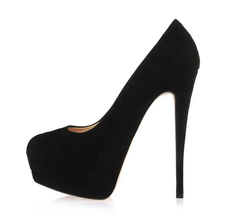

Inisastyle 2018 new fashion Design Summer Round Toe Women stiletto High Platform shoes High Heel Sexy suede pumps big size5-15