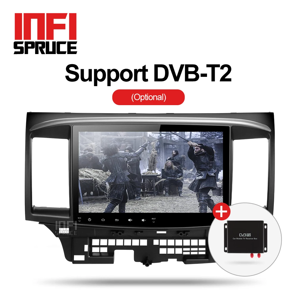 Clearance Android 9.0 Car DVD for Mitsubishi Lancer 2005-2016 with 10.1 inch 2 DIN 3G/4G GPS radio video player eight core car navigation 4