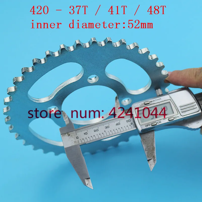 420 37T 41T 48T Tooth Rear Chain Sprocket 52mm For Chinese ATV Quad Pit Dirt Bike Buggy Go Kart Motorcycle Motor Moped