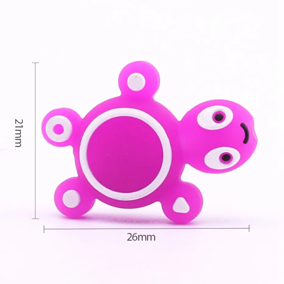 

BPA Free 5pc Silicone Beads Mini Tortoise Baby Teething Mini Turtle DIY Pacifier Clip Chain Baby Teether Nursing Accessories