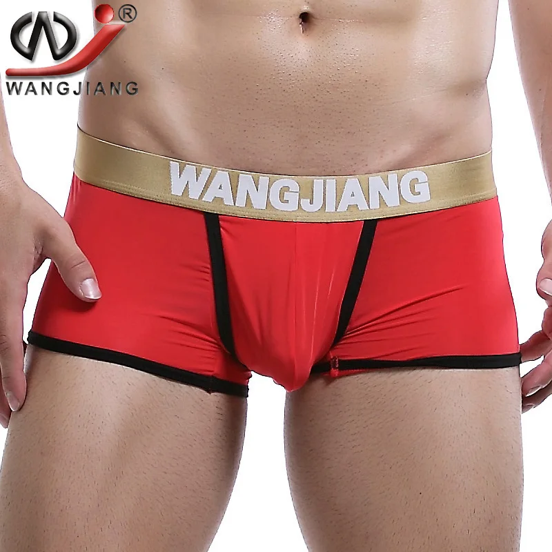Сексуальное мужское нижнее белье Wangjiang с открытой передней частью боксеры из