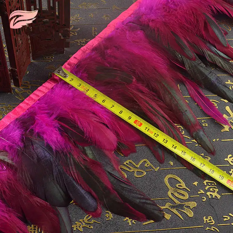 Высокое качество 1 м 12 цветов Натуральное перо отделка Свадебная вечеринка украшения перо ленты DIY аксессуары для одежды - Цвет: Розовый